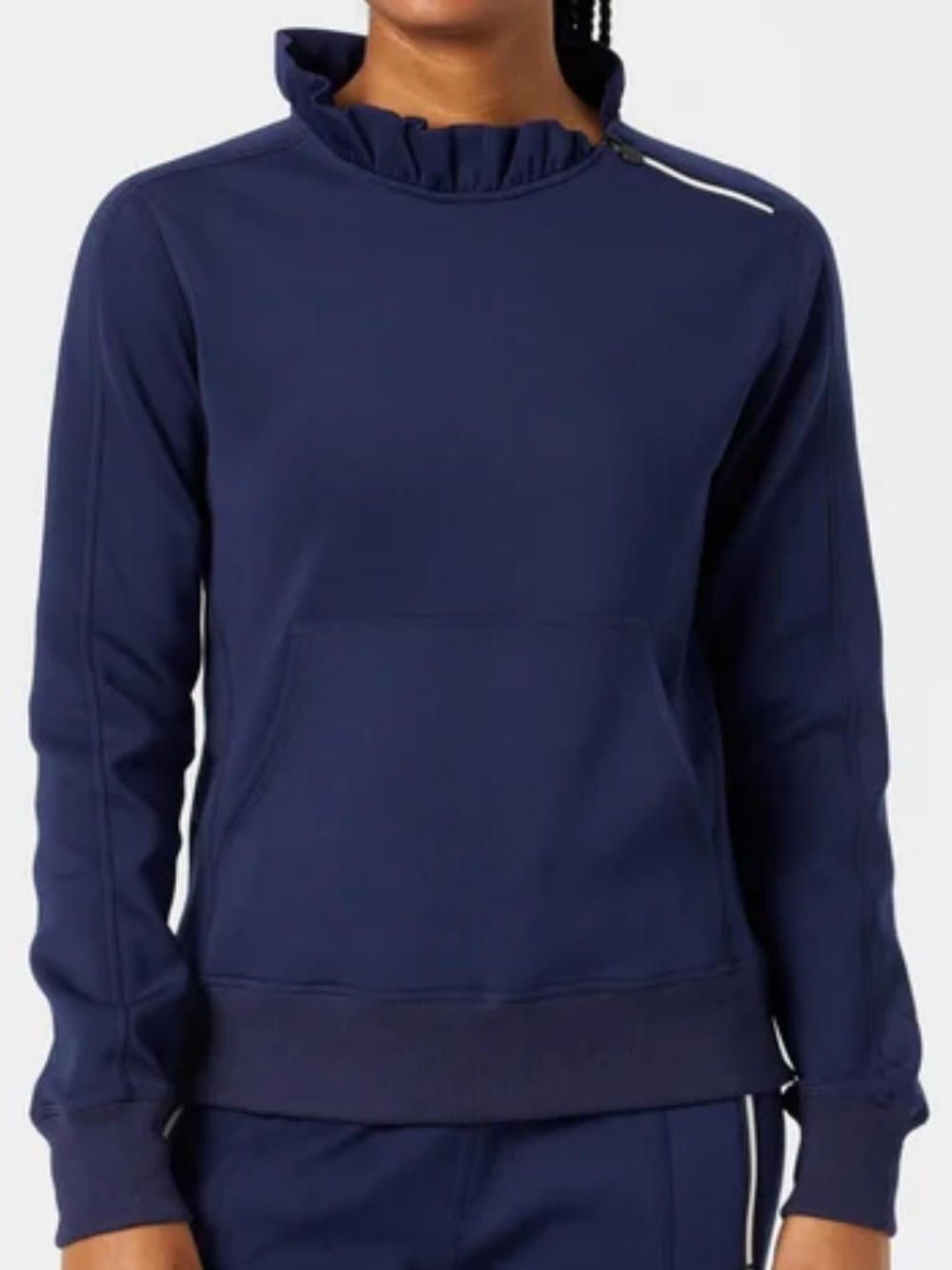 Tail Navy Ruffle-Neck Active Pullover